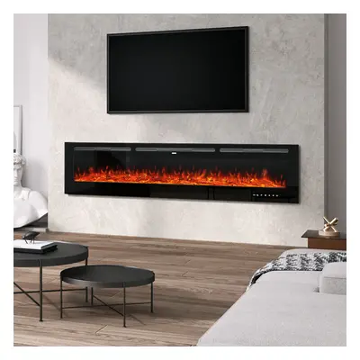 (80 Inch) Recessed Electric Fireplace Insert LED Flame Fire