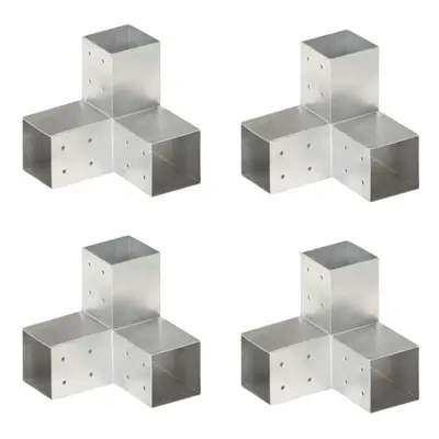 vidaXL 4x Post Connectors Y Shape Galvanised Metal 81x81mm Wood Beams Support