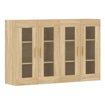 vidaXL Wall Mounted Cabinets Side Cabinet pcs Sonoma Oak Engineered Wood