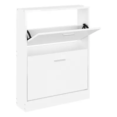 (High gloss white, x x cm (W x D x H)) New Wood Shoe Cabinet 5Drawer Organiser Furniture Multi C