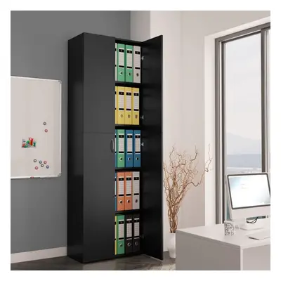 vidaXL Office Cabinet Black Chipboard Filing Folder Cabinet Storage Organiser