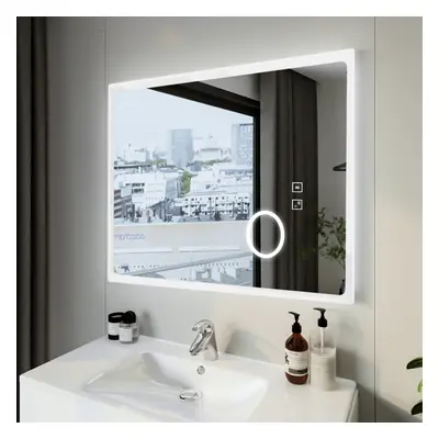 Wall Mounted Touch LED Lights Bathroom Mirror With Demister 500x700mm