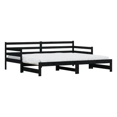 (black, x cm) vidaXL Daybed with Trundle Sofa Bed Guest Bed Sleeper Sofa Solid Wood Pine