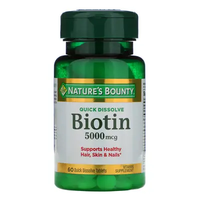 Nature's Bounty, Biotin, 5,000 mcg, Quick Dissolve Tablets