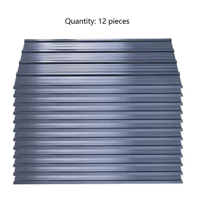 (Anthracite) Set of Steel Corrugated Roofing Sheet T 0.27mm 115cm x 45cm W