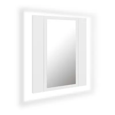 vidaXL LED Bathroom Mirror Cabinet White 40x12x45 cm Acrylic Washroom Mirror