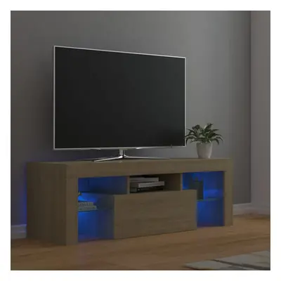 vidaXL TV Cabinet with LED Lights Sonoma Oak Hifi Stand Living Room Furniture