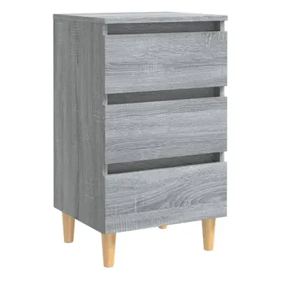 (grey sonoma, 1) vidaXL 1/2x Bed Cabinets & Wood Legs Nightstand Side Table Set Multi Colours