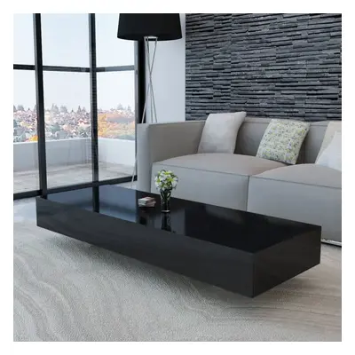 vidaXL Coffee Table High Gloss Black 115x55x31cm Modern Living Room Furniture