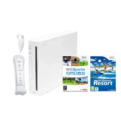 Nintendo Wii Console (White) with Wii Sports + Wii Sports Resort including Wii Remote Plus Contr