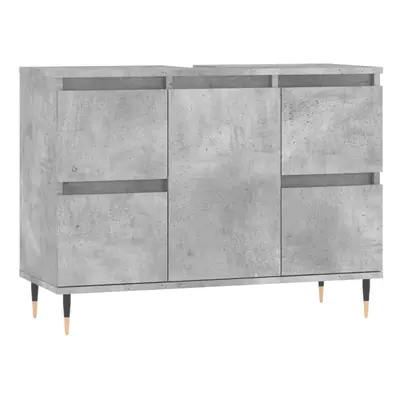 (concrete grey) vidaXL Bathroom Cabinet Vanity Unit Highboard Cupboard White Engineered Wood