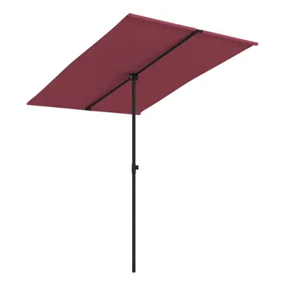 vidaXL Outdoor Parasol with Aluminium Pole 2m Bordeaux Red Garden Umbrella