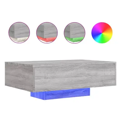 (grey sonoma, x x cm) vidaXL Coffee Table with LED Lights Hallway Tea Side End Table Sofa Table