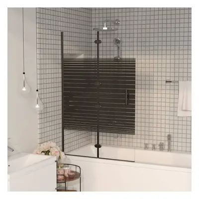 vidaXL Folding Shower Enclosure ESG Black Shower Screen Cubicle Bath Cabin