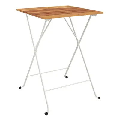 vidaXL Folding Bistro Table 55x54x71 cm Solid Wood Acacia and Steel Table