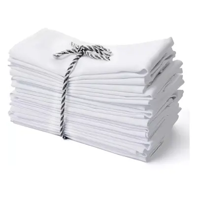 (Pack of 72) 100% Egyptian Cotton White Napkins Premium Hotel Quality Soft Dinner Napkins Washab