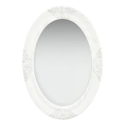 vidaXL Wall Mirror Baroque Style 50x70 cm White Hanging Bathroom Decoration