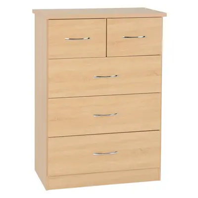 (3+2 Drawer Chest) Nevada Bedroom Furniture Range - Sonoma Oak Effect