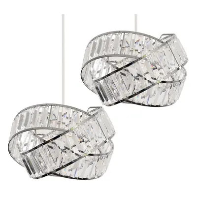 Hudson Pair of Silver Ceiling Pendant Shade