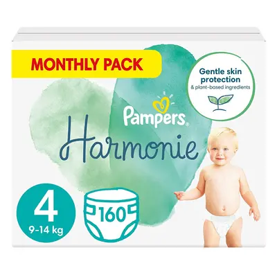 Pampers Baby Nappies Size (9-14 kg / lbs), Harmonie, Nappies, MONTHLY SAVINGS PACK, Premium Cott