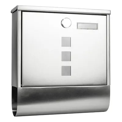 (Stainless Steel) Large Mailbox Steel Wall-Mounted Letterbox Secure Key Lock Parcel Post Box