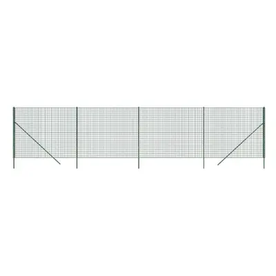 (green, 2.2 x m) vidaXL Wire Mesh Fence Chain Link Fence Panel Green Galvanised Steel 1.4x10 m