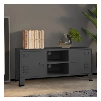 vidaXL Industrial TV Cabinet Anthracite Metal Media Cabinet TV Unit Sideboard