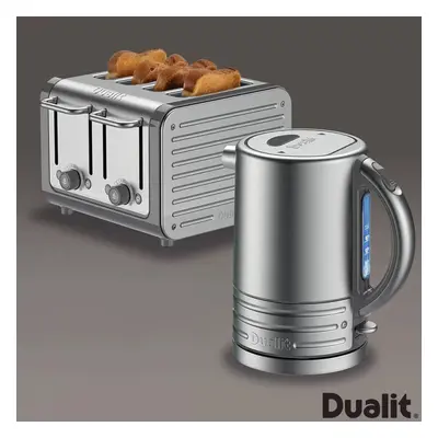 Dualit Architect Kettle & Toaster Set in Brushed Grey