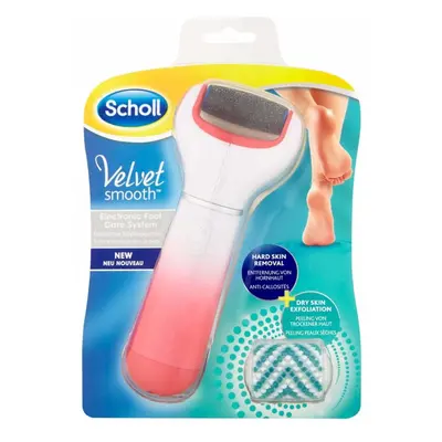 Scholl Velvet Smooth Electric Foot File with Exfoliating Refill, Pink