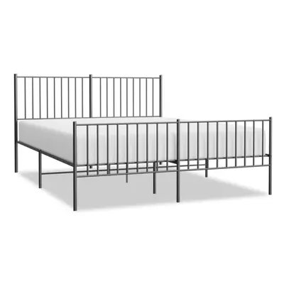 (150 x cm, with headboard & footboard) vidaXL Metal Bed Frame with Headboard Home Bed Base Mattr