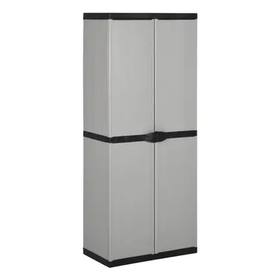 vidaXL Garden Storage Cabinet with Shelves Grey & Black Utility Cabinet