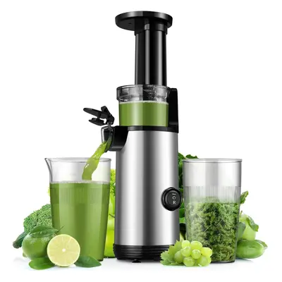 (Silver) Cold Press Juice Extractor Powerful Masticating Juice Extractor Easy to clean slow juic