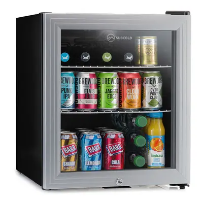 Subcold Super50 LED Mini Fridge | 50L Drinks Fridge - Silver