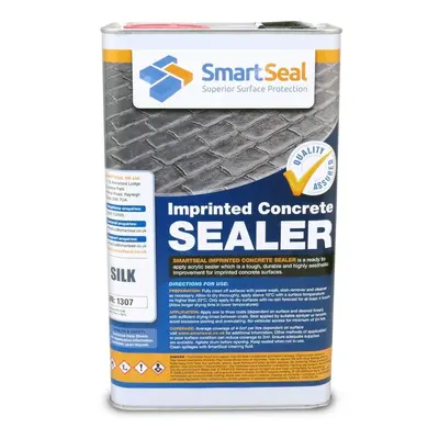 (5 Litres) Smartseal Imprinted Concrete Sealer - SILK/WET LOOK - Easy To Apply Driveway Sealer -