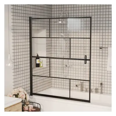 vidaXL Shower Enclosure ESG Black Bathroom Shower Cabin Cabinet Cubicle Screen