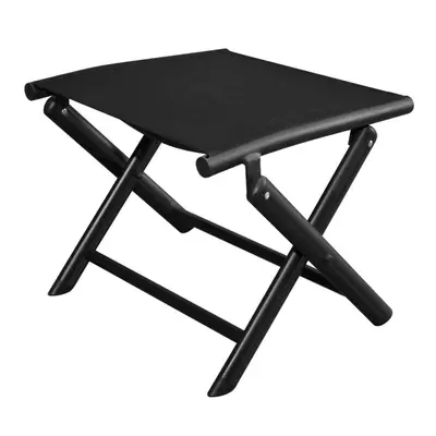 vidaXL Folding Footstool Aluminium 41x49.5x38 cm Black Outdoor Footrest Stool