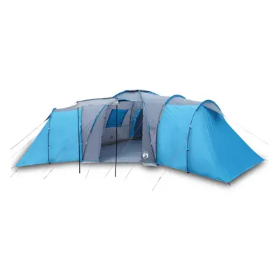 vidaXL Family Tent Dome 12-Person Camping Lightweight Tent Blue Waterproof