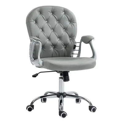 Vinsetto Office Chair PU Diamante Padded Ergonomic Swivel Grey