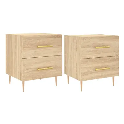 (sonoma oak, pcs) vidaXL Bedside Cabinets Bedside Table Nightstand pcs White Engineered Wood