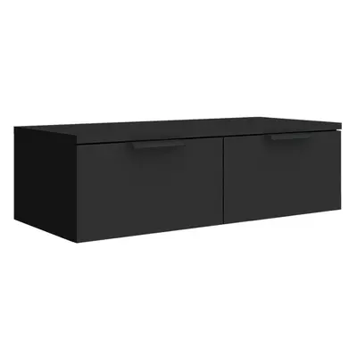 vidaXL Wall Cabinet Storage Cabinet Display Cabinet Black Engineered Wood