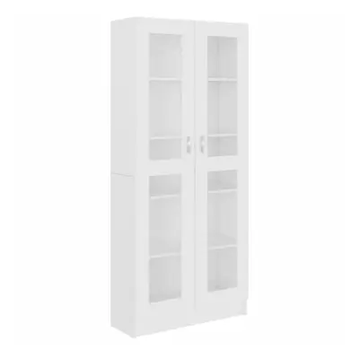 vidaXL Vitrine Cabinet White Engineered Wood Book Storage Bookcase Sideboard