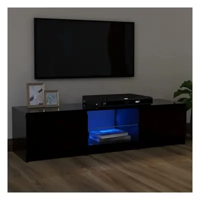 vidaXL TV Cabinet with LED Lights Black Living Room Hanging TV Stand Unit