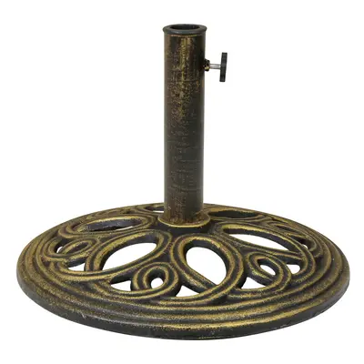 Charles Bentley 12kg Cast Iron Round Patio Umbrella Parasol Base Stand - Bronze