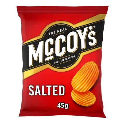 McCoy's Ridge Cut Salted Flavour Potato Crisps 45g (Pack of 26)