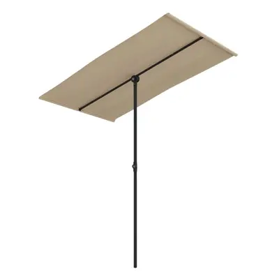 vidaXL Garden Parasol with Aluminium Pole Sunshade Outdoor Umbrella Taupe