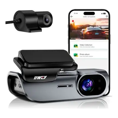 EY02 4K Dash Cam Front and Rear Built-in 5GHz WiFi, Dual Dash Cam Front 4K/2K Rear 1080P Car Cam