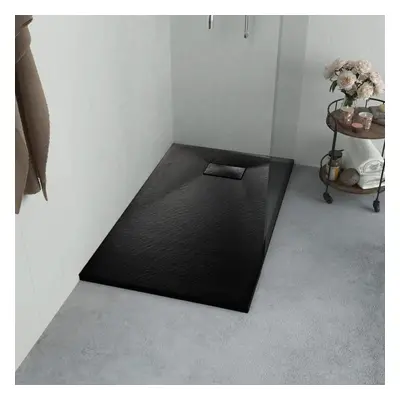 vidaXL Shower Base Tray SMC Black 100x80cm Wet Bathroom Base Shower Receptor