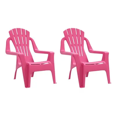 (pink) vidaXL Garden Chairs Patio Outdoor Chair pcs for Children PP Wooden Look