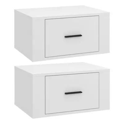 (White, x Bedside cabinet) vidaXL 1/2x Wall-mounted Bedside Cabinet Floating Bedside Unit Multi 