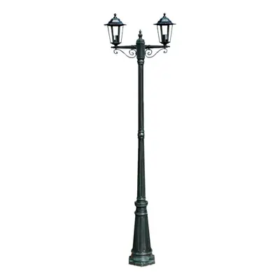 vidaXL Preston Garden Light Post 2-arms 215cm Dark Green Outdoor Standing Lamp